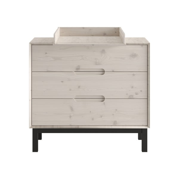 Бял нисък детски скрин от масивен бор 100x91 cm Country – Pinio-image-4