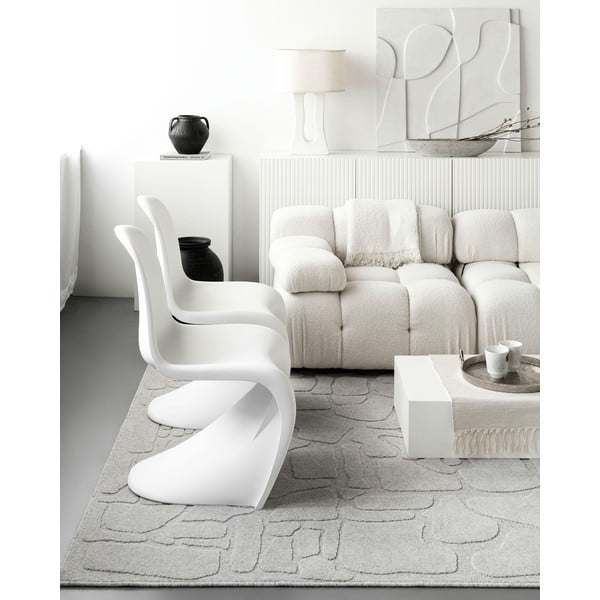 Светлосив вълнен килим 133x190 cm Morphic Dunes – Agnella-image-3