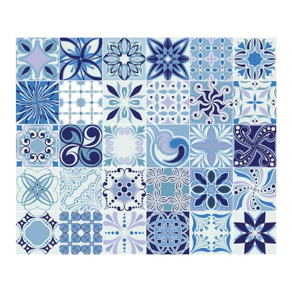 Комплект от 30 декоративни стикера за стена , 15 x15 cm Madeira - Ambiance-image-2