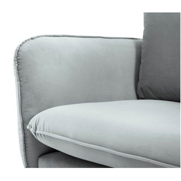 Светлосив диван от кадифе , 200 см Vienna - Cosmopolitan Design-image-4