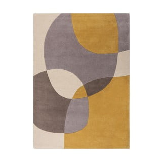 Вълнен килим в цвят жълта охра и бежово 200x290 cm Glow – Flair Rugs