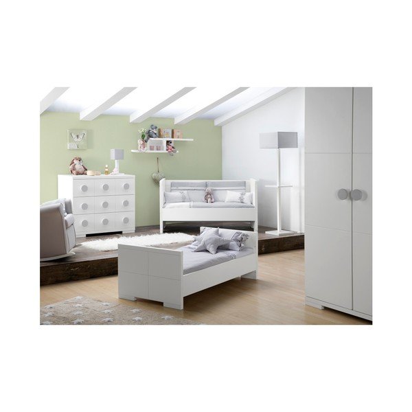 Bílá dětská postýlka přestavitelná na jednolůžko Núvol Blanca, 140 x 70 cm-image-3