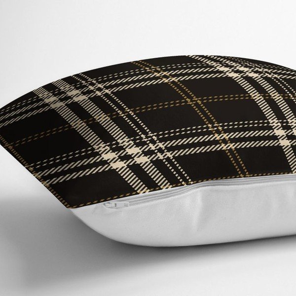 Черно-бежова декоративна калъфка за възглавница Фланела, 45 x 45 cm - Minimalist Cushion Covers-image-1