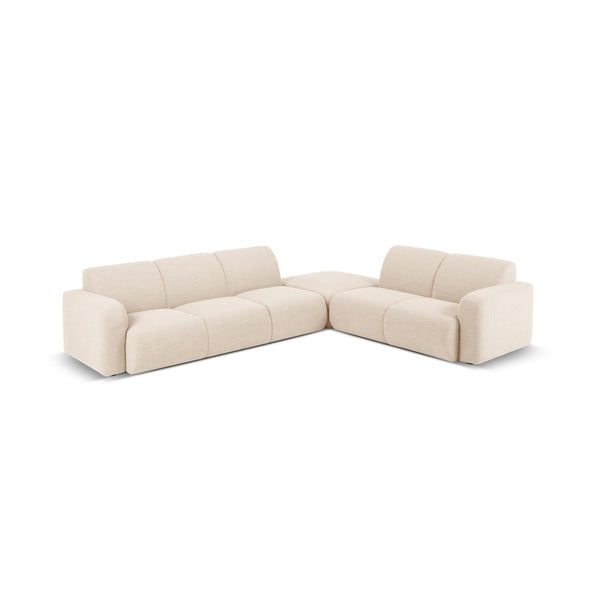 Бежов ъглов диван от плат букле (десен ъгъл) Molino - Micadoni Home-image-2