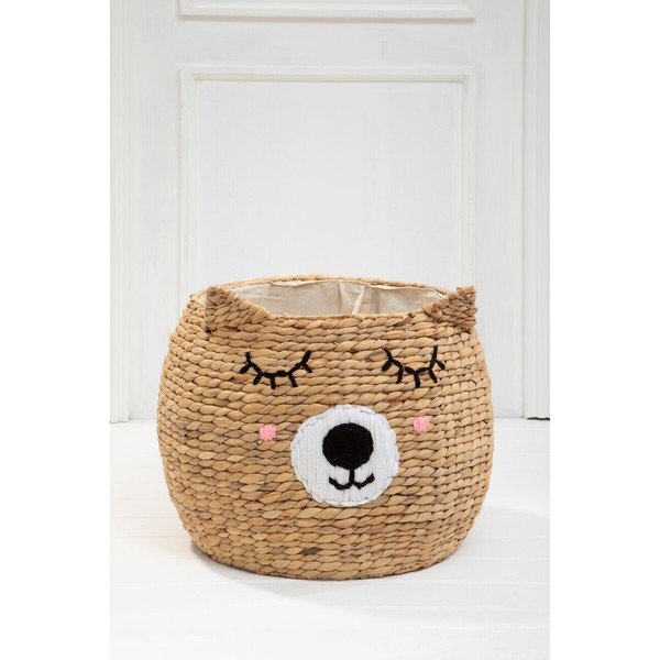 Детска кошница за играчки от воден зюмбюл в естествен цвят ø 49x40 cm Lidi Cat Face – Premier Housewares-image-2