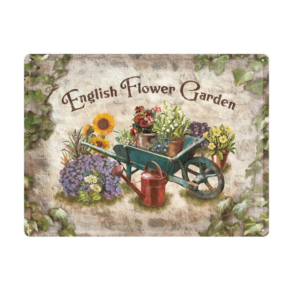 Cedule English Flower Garden, 30x40 cm