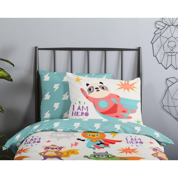 Памучно детско спално бельо за детско креватче 120x150 cm Superhero – Good Morning-image-2