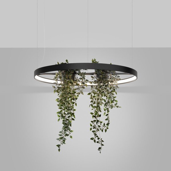 Черно алуминиево LED висящо осветително тяло ø 78 cm RIO – Thoro-image-1