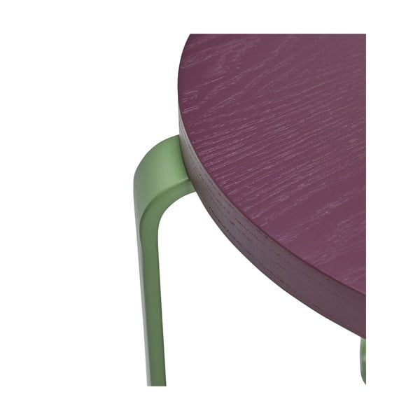 Табуретка от ясенова дървесина в зелено и лилаво Smile - Hübsch-image-2
