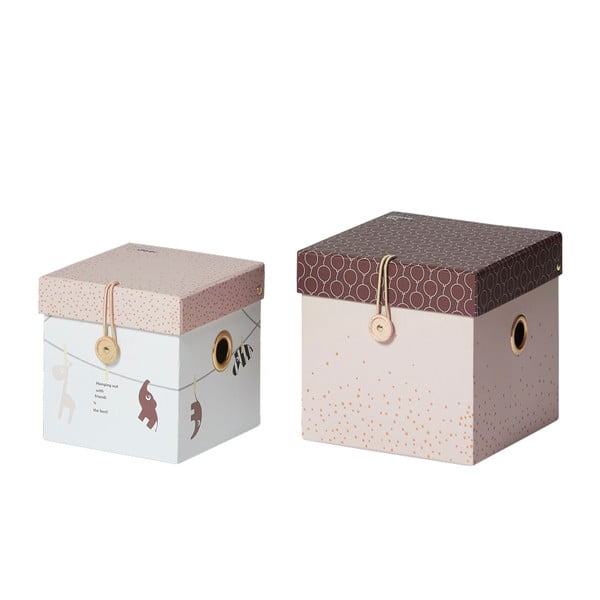 Комплект от 2 розови кутии за съхранение - Done by Deer