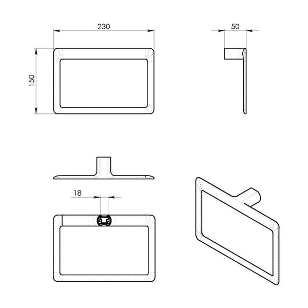 Стенна метална поставка за кърпи златна Gedy Pirenei – Sapho-image-1