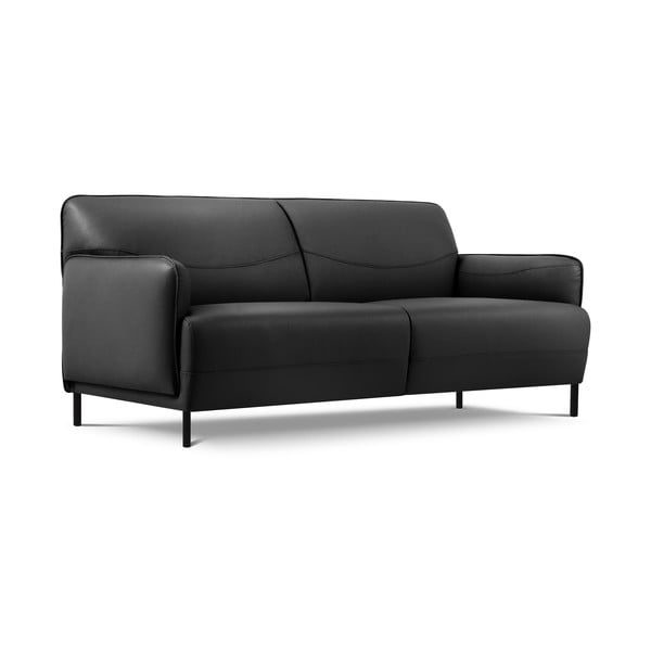 Тъмносив кожен диван , 175 x 90 cm Neso - Windsor & Co Sofas-image-2