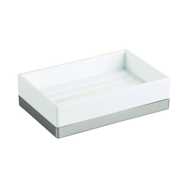 Бяла сапунерка , 13 x 8 cm Clarity - iDesign