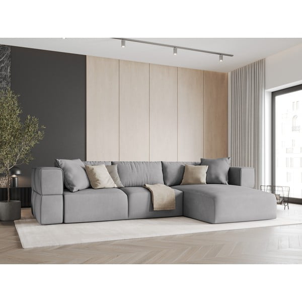 Светлосив ъглов диван, десен ъгъл Esther – Milo Casa-image-1