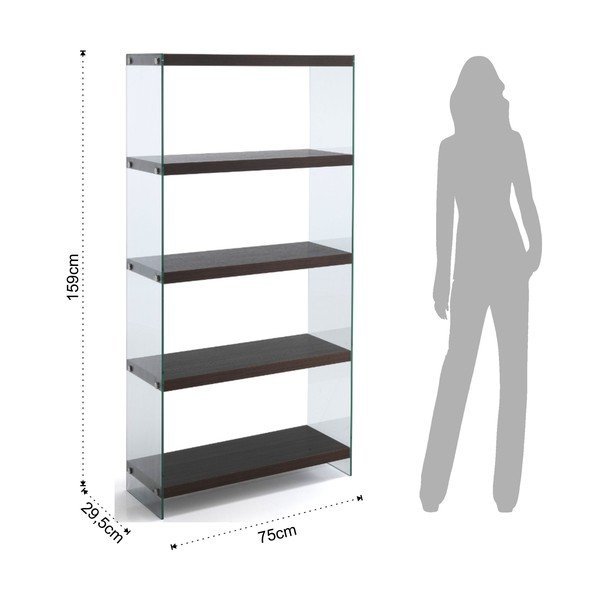 Тъмнокафяв шкаф за книги , височина 159 cm Nancy - Tomasucci-image-3