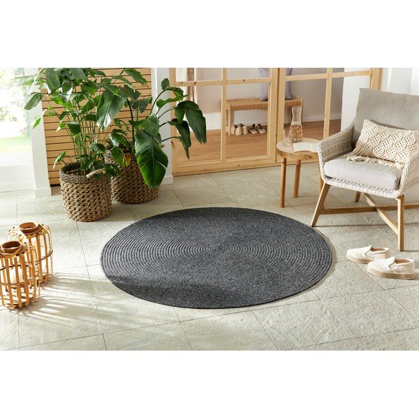 Сив кръгъл външен килим ø 150 cm - NORTHRUGS-image-1