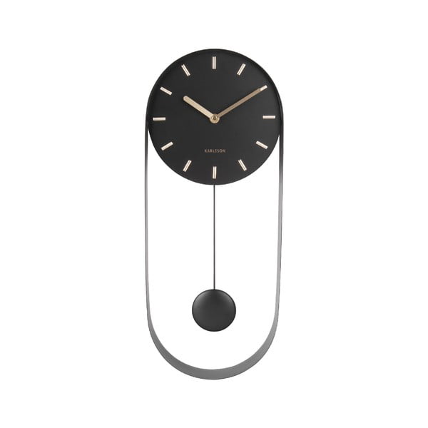 Черен стенен часовник с махало Charm Pendulum - Karlsson-image-1