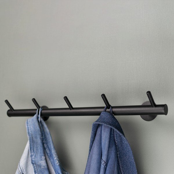 Черна метална стенна закачалка 55 cm Odin – Spinder Design-image-1