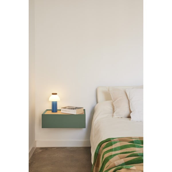 Зелено висящо нощно шкафче с дъбов плот Arista – Teulat-image-1