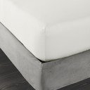 Еластичен чаршаф от памучен сатен в цвят слонова кост 90x190 cm Cotton Sateen – Bianca