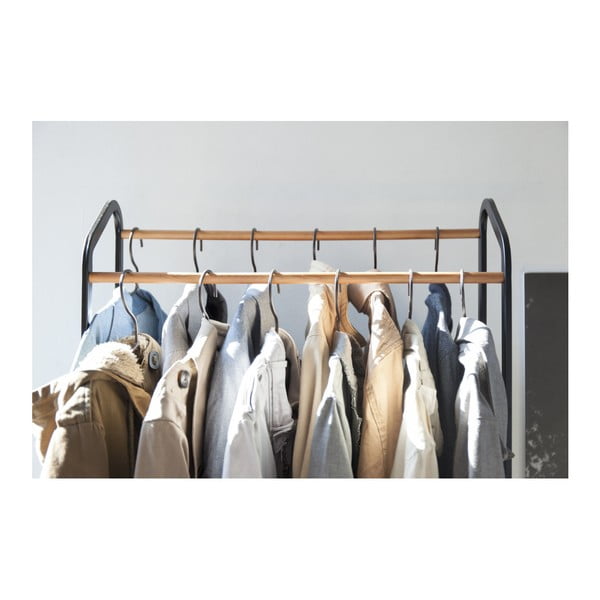 Черна метална стойка за дрехи на колелца Tower – YAMAZAKI-image-4