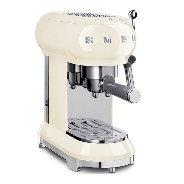Кремаво бяла машина за еспресо с лост за еспресо 50's Retro Style - SMEG