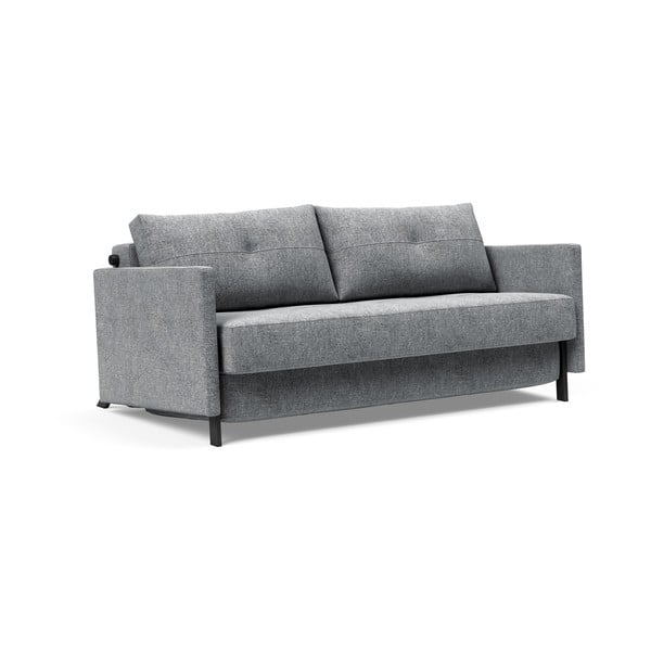 Сив разтегателен диван с подлакътници Twist Granite, 100 x 174 cm Cubed - Innovation-image-2