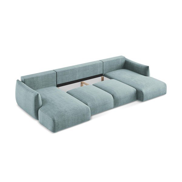 Син сгъваем ъглов диван (U форма) Leila – Makamii-image-4