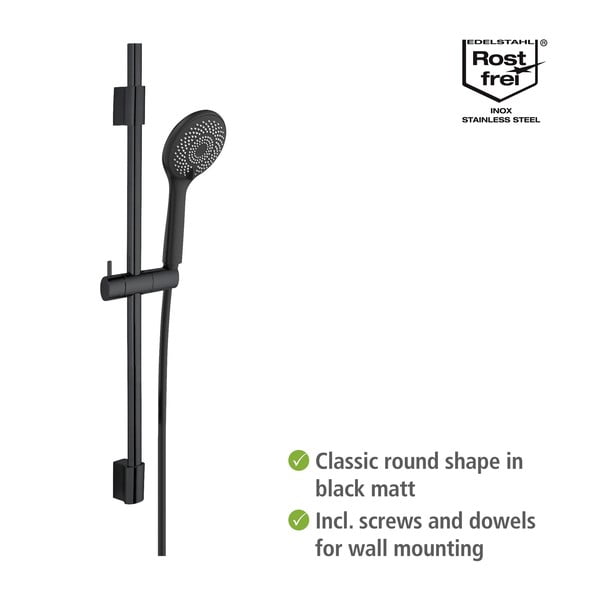 Черен душ комплект от неръждаема стомана 70cm Water Saving - Wenko-image-3