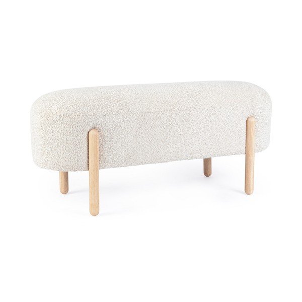 Кремава подплатена пейка от прежда с примки от букле Dayla – Bizzotto-image-2