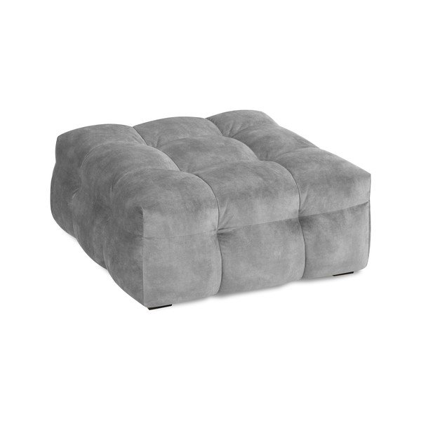Сив кадифен пуф Vesta - Windsor & Co Sofas-image-4