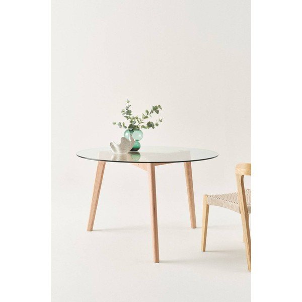 Кръгла трапезна маса от масивен дъб ø 120 cm Malevik – Jotex-image-1