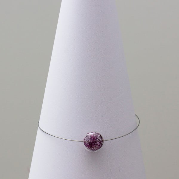 Skleněný náhrdelník ko-ra-le Wired, fialový
