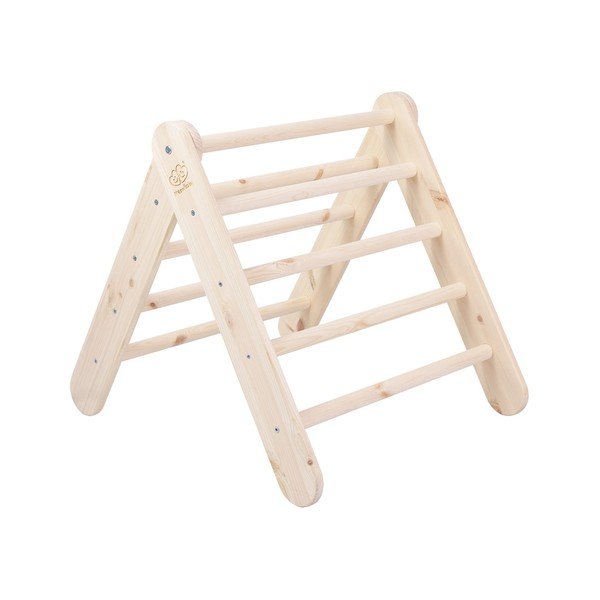 Пиклер триъгълник от масивен бор в естествен цвят 60x60x60 cm Montessori – Meowbaby