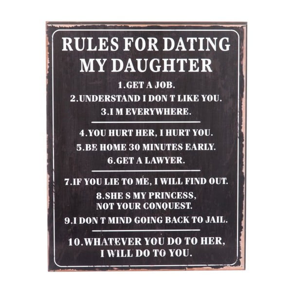 Cedule Rules for dating, 40x50 cm