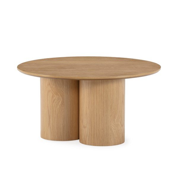 Кръгла масичка за кафе от декор от дъб  в естествен цвят ø 80 cm Lua – MOME-image-3