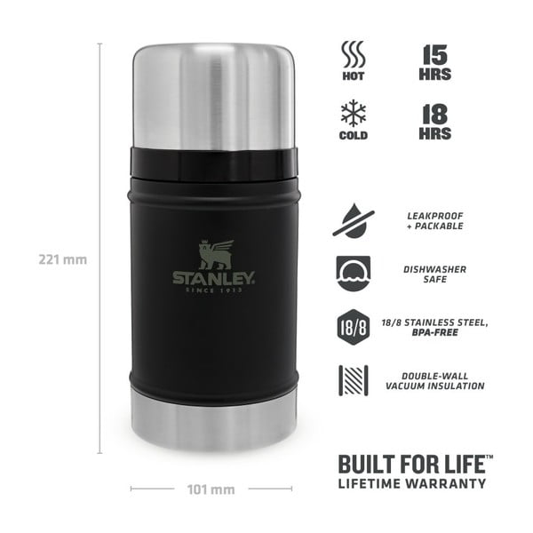 Черен термос за храна от неръждаема стомана 700 ml Legendary Classic Black – Stanley-image-4