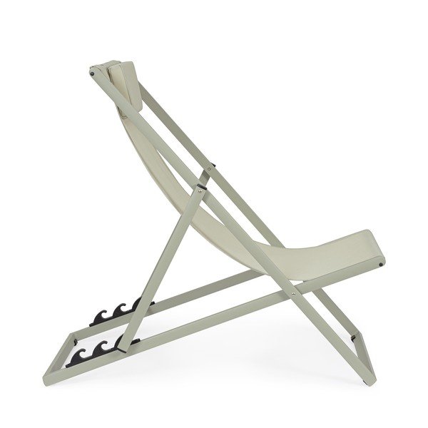 Кафяво-сив градински шезлонг метален Taylor – Bizzotto-image-2