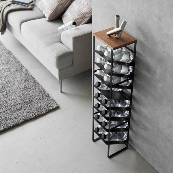 Черен метален стелаж за вино брой бутилки 16 20x88,5x19 cm Tower – YAMAZAKI-image-4