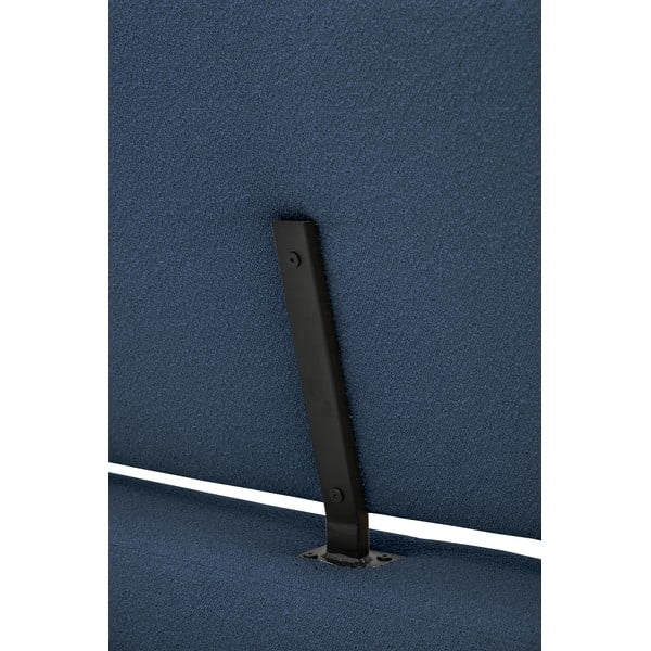 Тъмносиньо тапицирано двойно легло с включена подматрачна рамка 140x200 cm Odette – Scandic-image-1