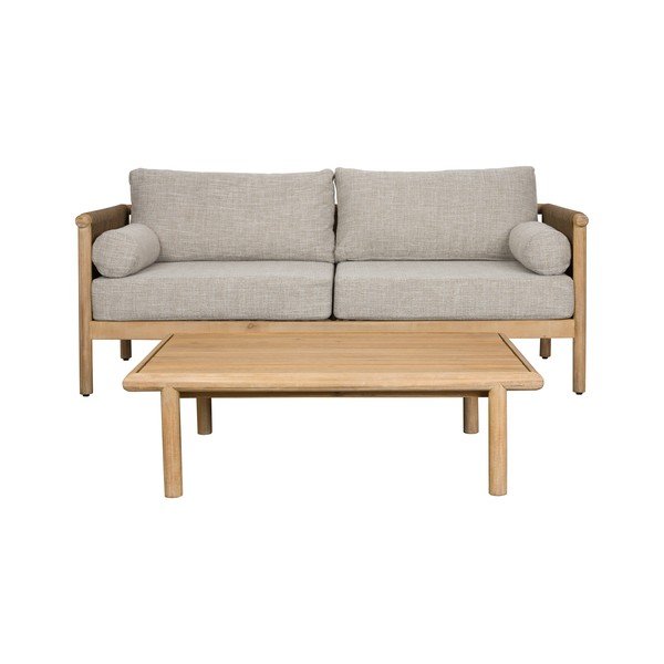 Сиво-бежов тапициран градински комплект за отдих за 3 души Oasis – Dutchbone