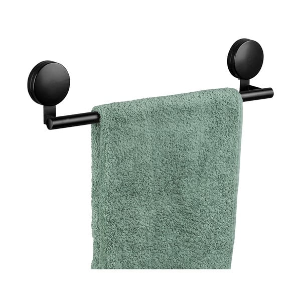 Черен стенен държач за кърпи Static-Loc®, широк 40 см Pavia - Wenko-image-1