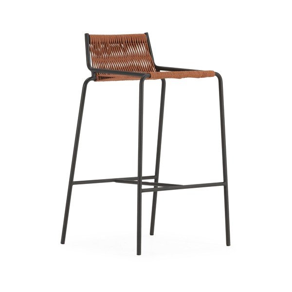 Теракотен метален бар стол (височина на седалката 65 cm) Emily – Marckeric