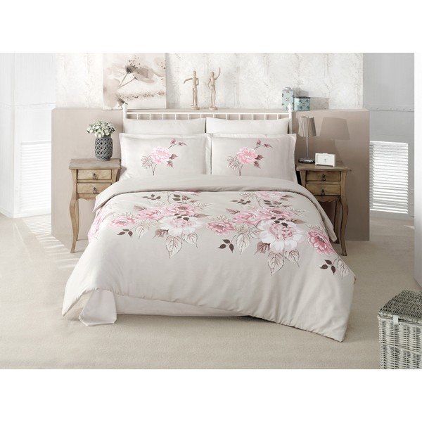 Bavlněné povlečení s prostěradlem na dvoulůžko Aran Clasy Claudia, 200 x 220 cm-image-1