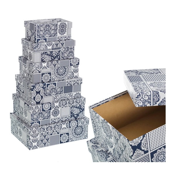 Sada 6 úložných krabic z kartonu Unimasa