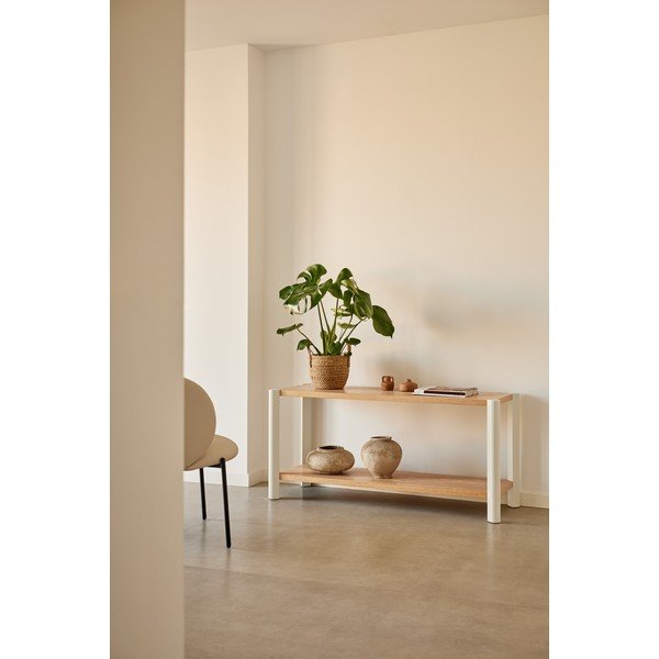 Кремав/в светло естествен цвят стелаж от декор от дъб  126x59x43 cm Bona – Teulat-image-1