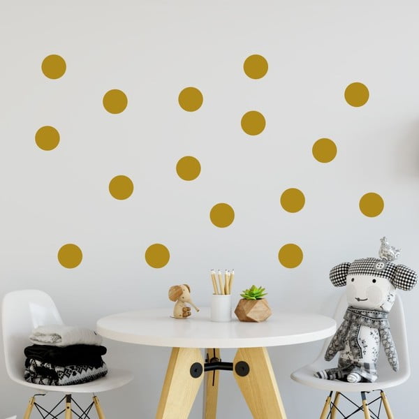 Комплект жълти стикери за стена Dot - North Carolina Scandinavian Home Decors