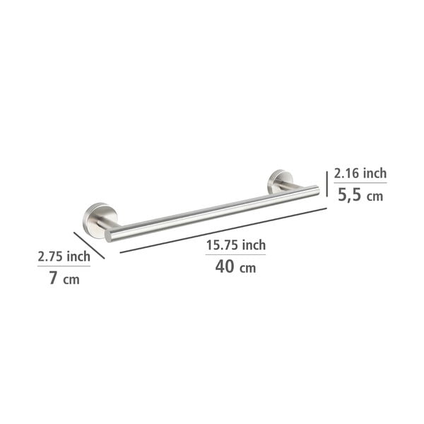 Матово сребро стенна поставка за кърпи от неръждаема стомана Bosio – Wenko-image-3