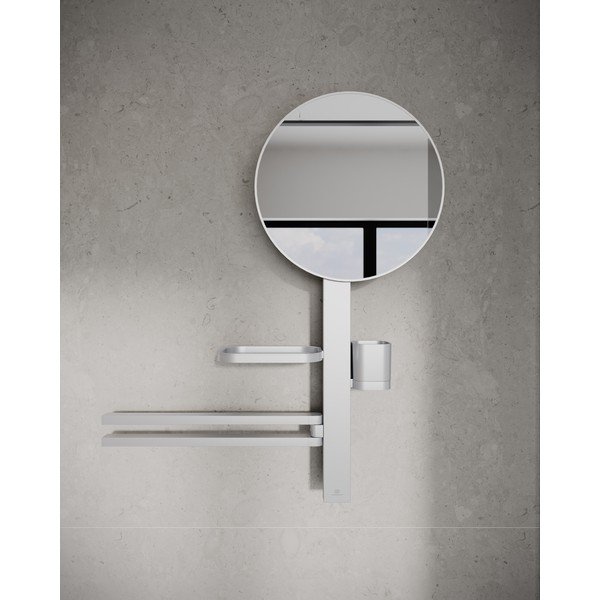 Стенно огледало с рафт/със закачалка ø 33 cm ALU+ – Ideal Standard-image-1