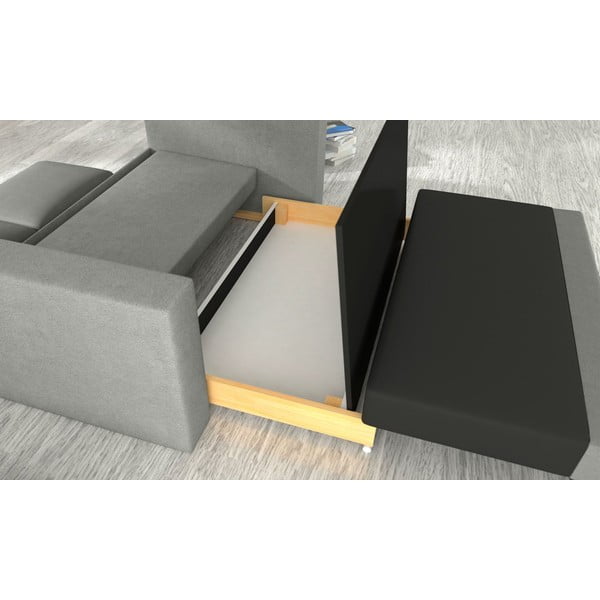 Светлосив кадифен разтегателен диван с място за съхранение 151 cm Wave – ELTAP-image-2